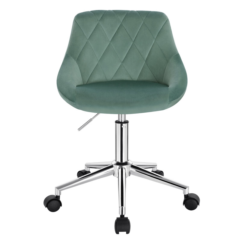 Wellsville Office Chair in Velvet, Turquoise