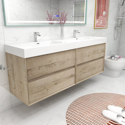 70.8'' Double Bathroom Vanity with Acrylic Top