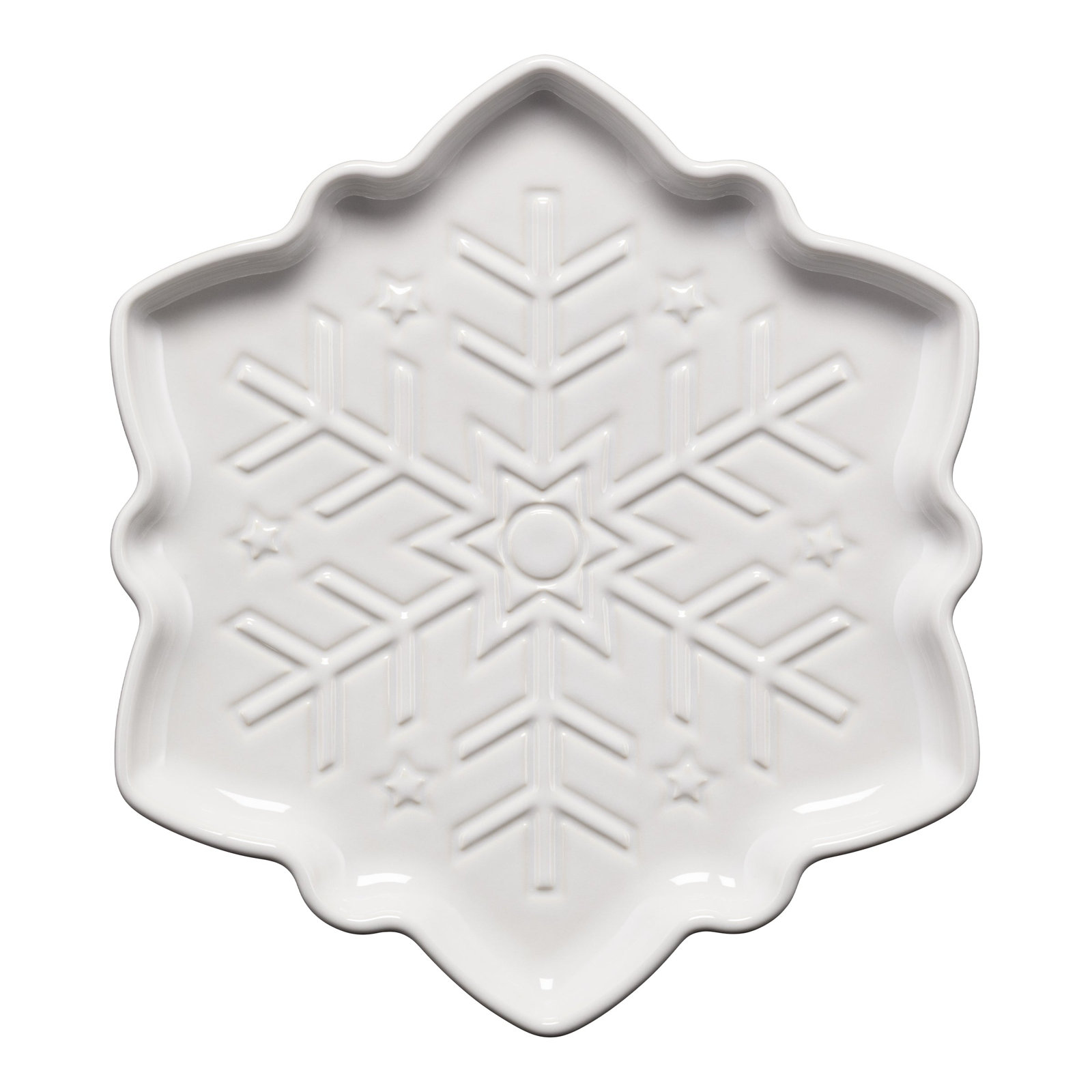 Snowfalke Shaped Plate, White