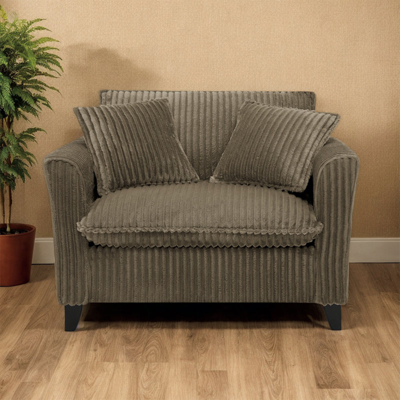 Lazy Sofa Chair - Canapé confortable pour une personne avec dossier et accoudoirs, Velours côtelé brun
