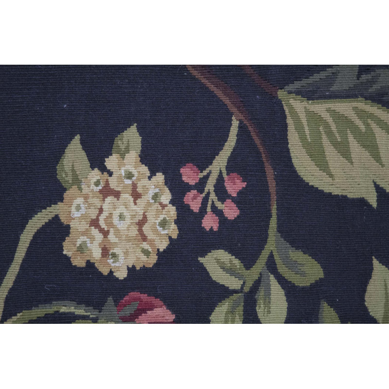 Tapis noir de haute qualité noué à la main
