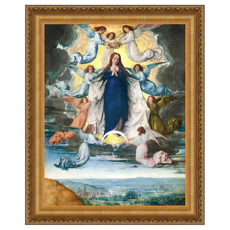 «The Assomment of the Virgin», 1500, reproduction d'art encadrée sur toile, H 29,25 po x l 24,25 po
