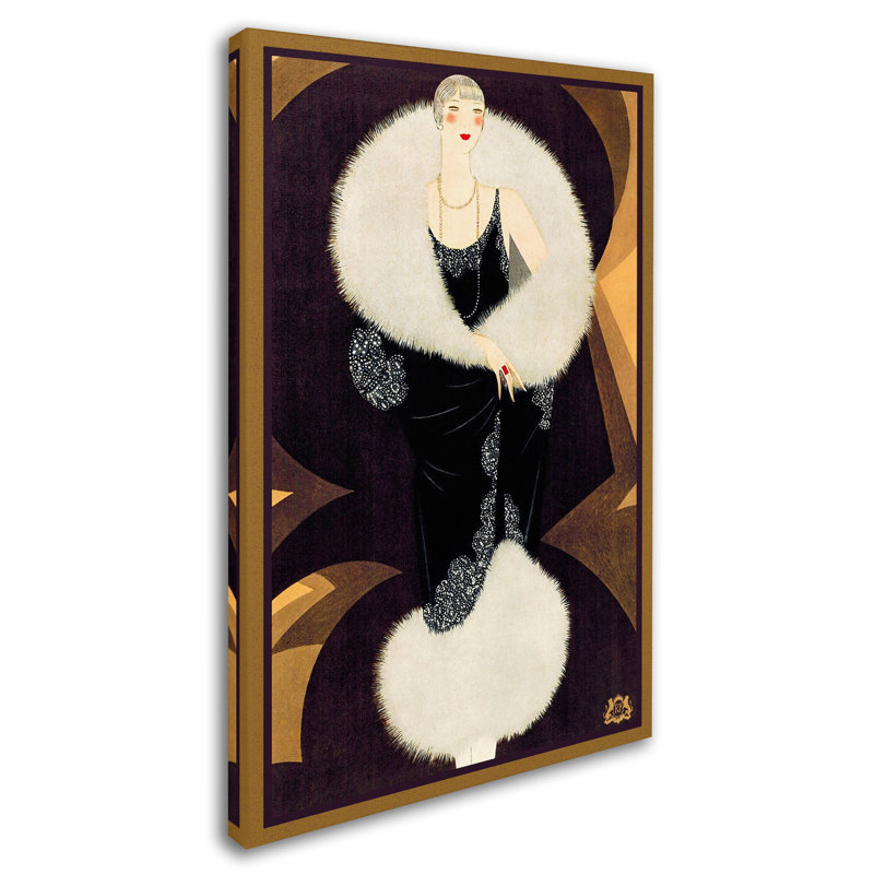 Art mural sur toile tendue - Vintage Lavoie «Fashion Women 28», art mural pour salon, chambre à coucher ou bureau - 30 x 47