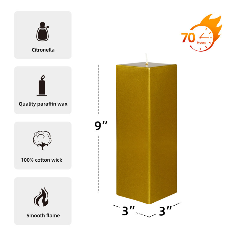 Bougie flottante non parfumée, Métallique bronze doré