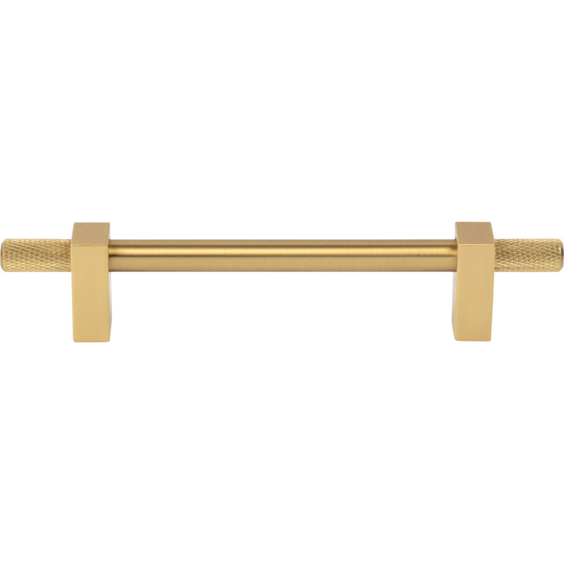 Larkin 4 Knurled Ends Bar Pull, Brushed Gold, 3 3/4"