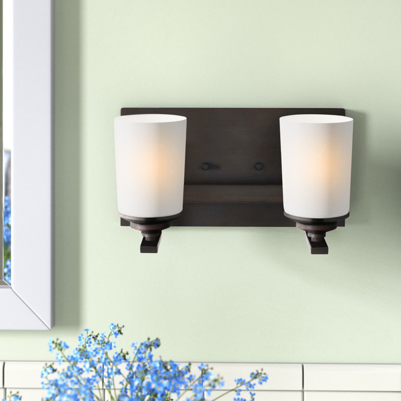 Éclairage pour meuble-lavabo à intensité variable Kemal, Ampoule non incluse, 2 lumières, Bronze