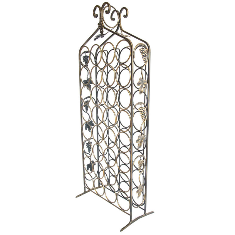 Camelot 32 Bottle Floor Wine Bottle Rack in Black