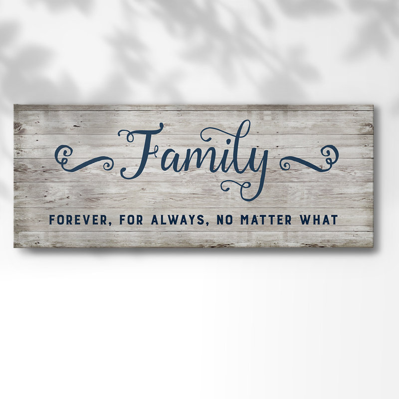 «Family Forever», toile tendue avec châssis, H 20 po x l 50 po x P 1,5 po