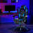 Gaming Chair with Retractable Footrest, Ergonomic PU Leather Computer Chair, Adjustable Height, Blue