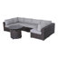 Ensemble de conversation modulaire 7 pièces avec coussins Satoya Grey
