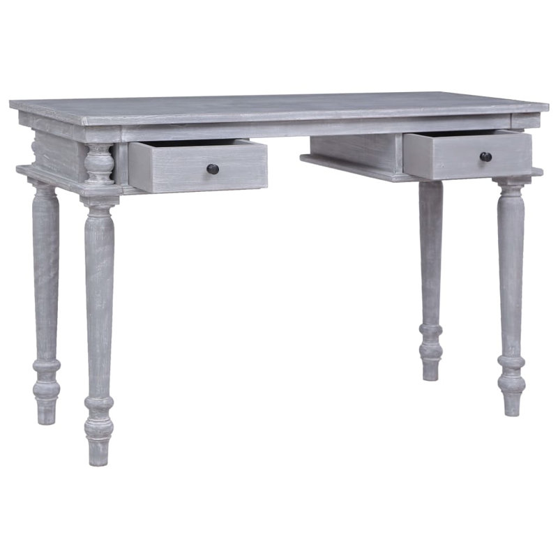 Davisson Solid Wood Writing Desk, 78cm H x 115cm W x 50cm D, Grey