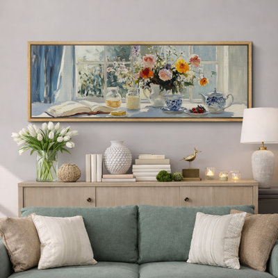 Relaxing Teatime Artwork, Still Life Wall Pictures, Giclee Canvas Digital Print Extra Large Framed Wall Art