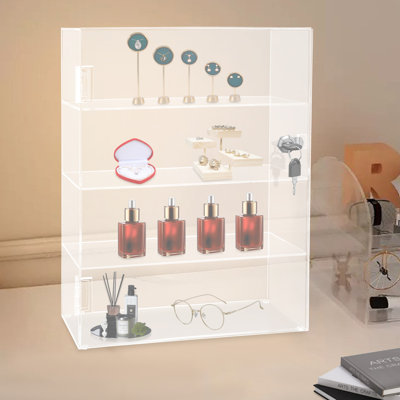 4 Grids Clear Acrylic Display Box with Lock