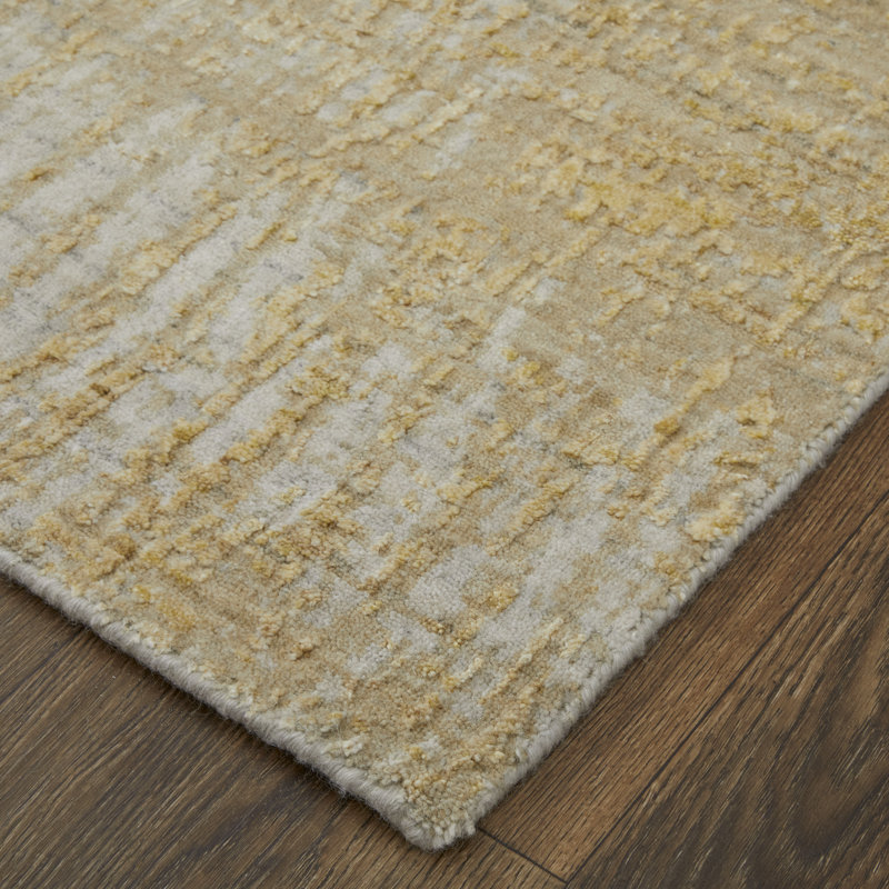 Eastfield Abstract Area Rug in Gold/Ivory, Rectangle 8' x 10'