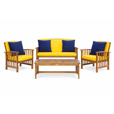 Delosreyes 4 Piece Sofa Seating Group with Cushions 