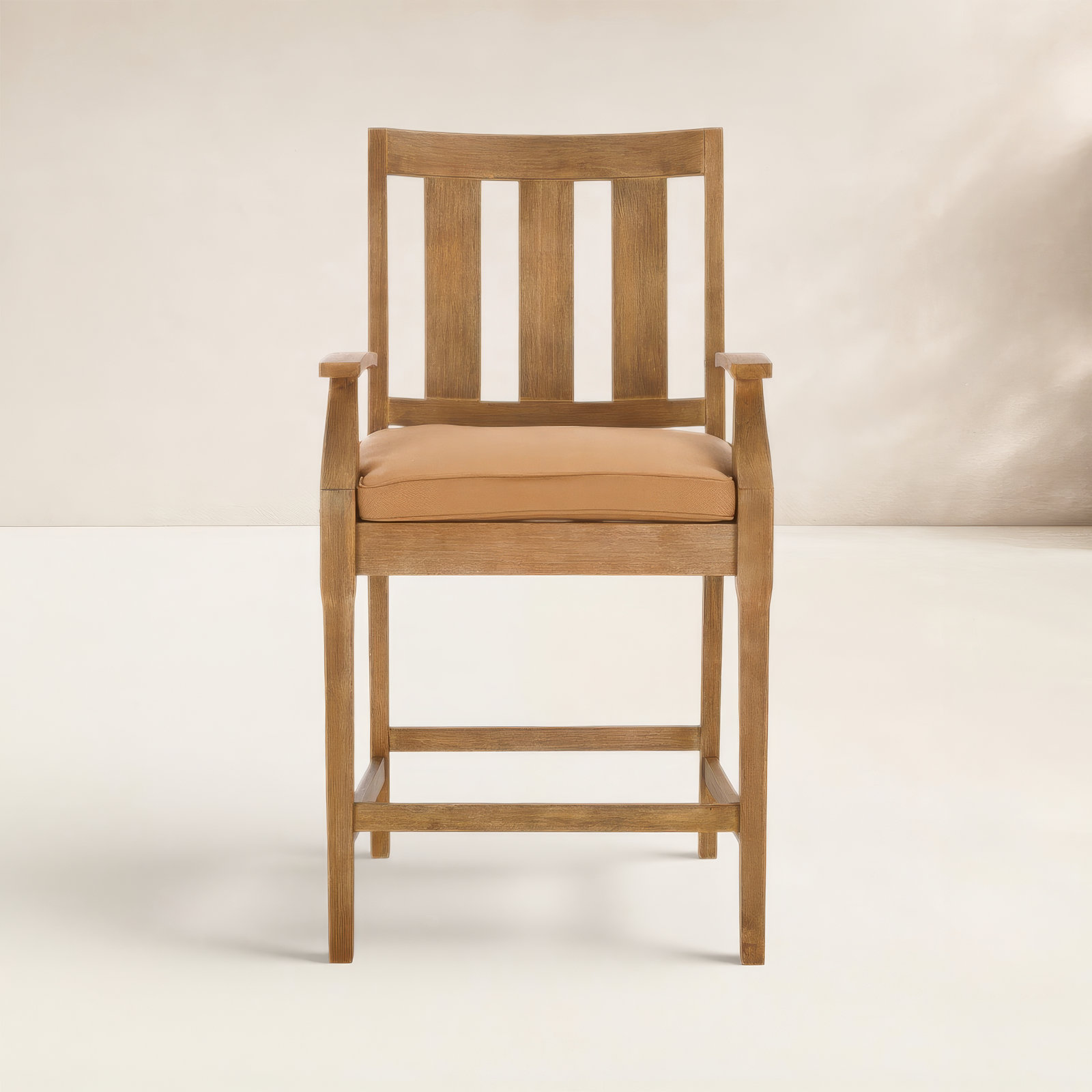 Samya Eucalyptus Patio Bar Stool, Brown