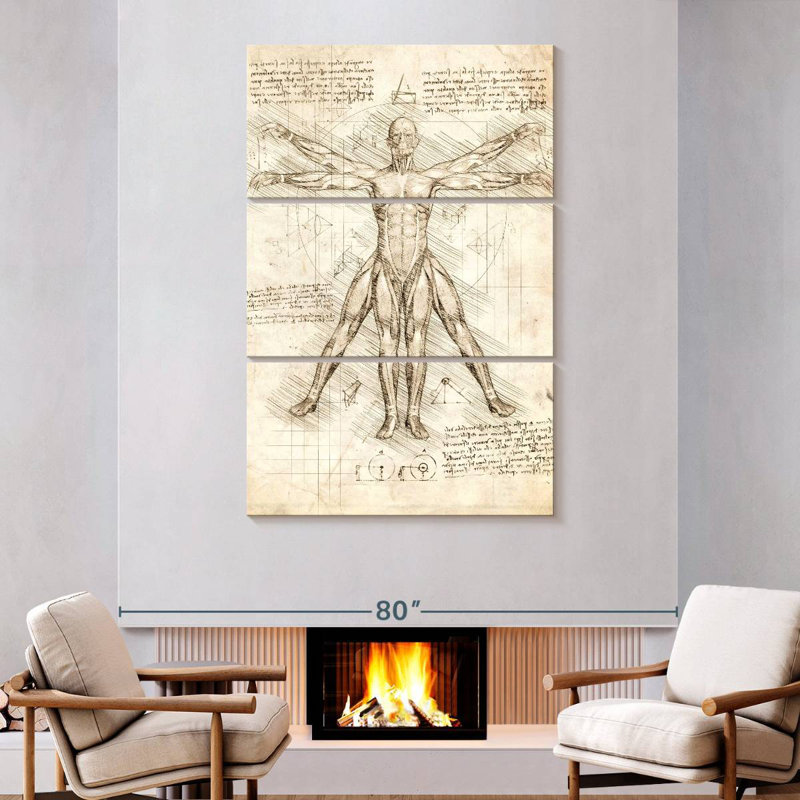 Vitruvian Man, 74" H x 48" W