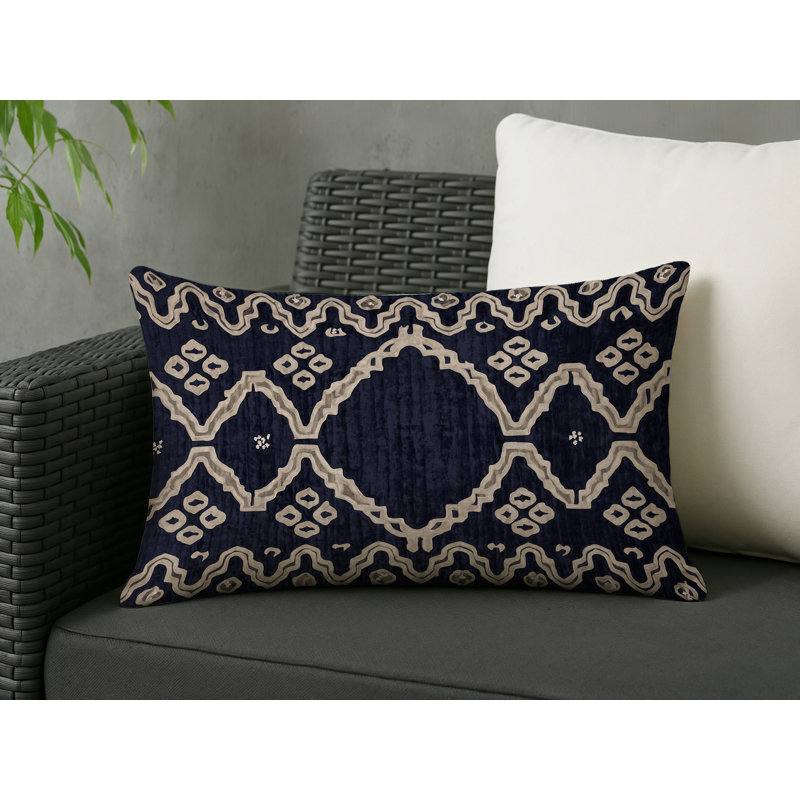 Coussin décoratif intérieur et extérieur Modern, Gris géométrique 48, Rectangle H 18 po x l 25 po