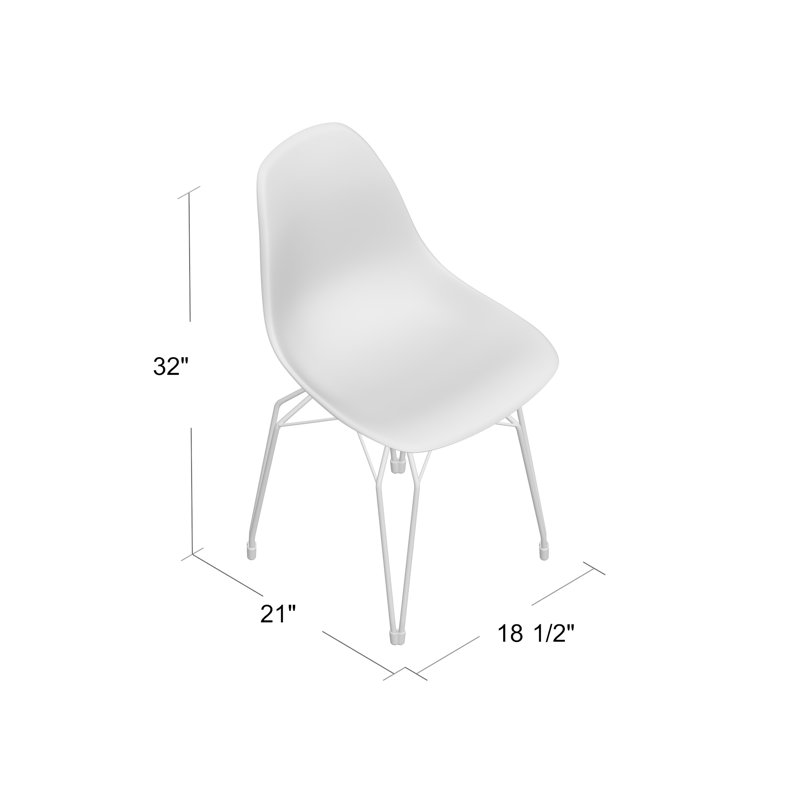 Chaise d'appoint Emelle Diamond, Chrome, Noir