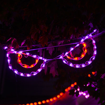Décoration de fenêtre éclairée effrayant éclairé yeux à del 44