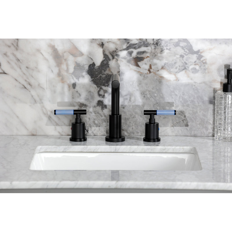 Robinet de salle de bain espacé Kingston, Noir mat