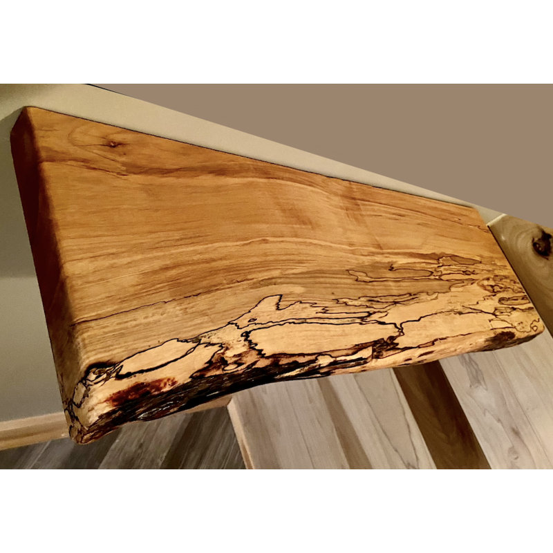 Maple Floating Shelf with Live Edge, 2" H x 60" W x 12" D