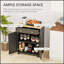 Buffet de comptoir moderne en bois massif avec beaucoup de rangement, parfait pour la cuisine et le bar à café.-1301341150