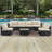 14Pack Cushion Slipcovers Set For 7 Pcs (6 - Seaters) Wicker Rattan Sectional Sofa, Outdoor - Use With Zipper Design, Durable Polyester Material, Seat & Back Protection-196750341