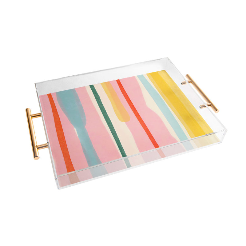 Plateau en acrylique Cassidy Rae Marietta, Abstrait, Beige