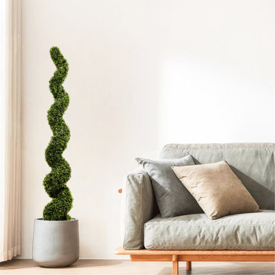 Arbre d'extérieur en plastique - 180 cm, 2 pièces / avec une teinte naturelle
