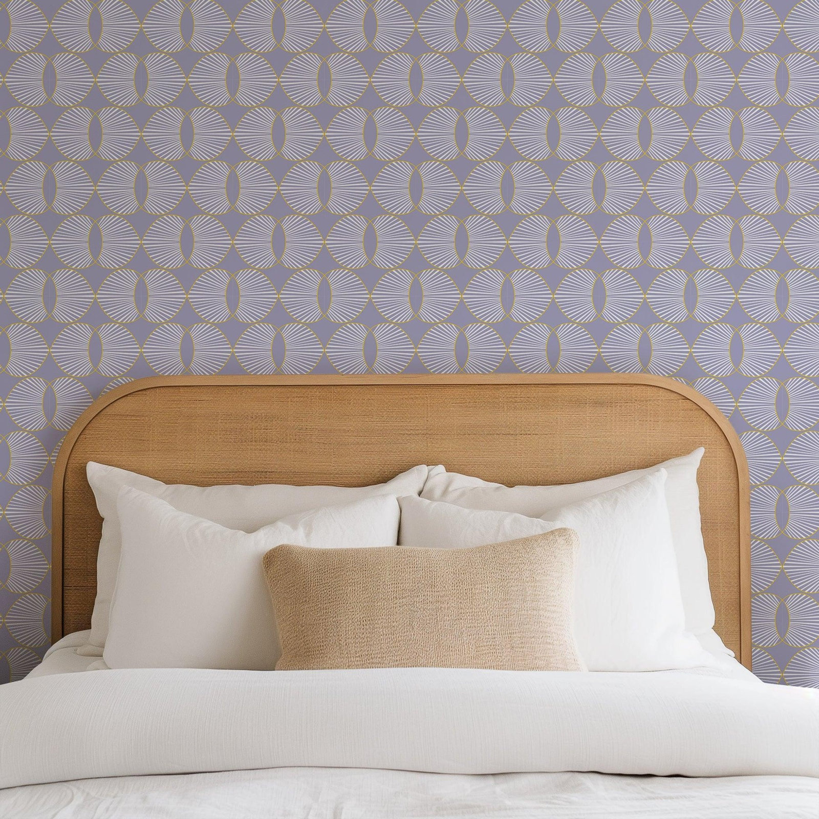 Mitchell Black Lomé Wallpaper Roll, Faux Grasscloth, Lilac