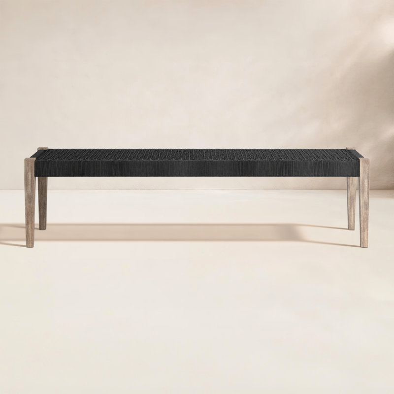 Banc de jardin en bois Daughtrey, Eucalyptus clair, Noir