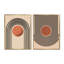 Vortex rétro vintage orange et noir - art moderne 2 pièces Mid-Century-1062783067-1062783057