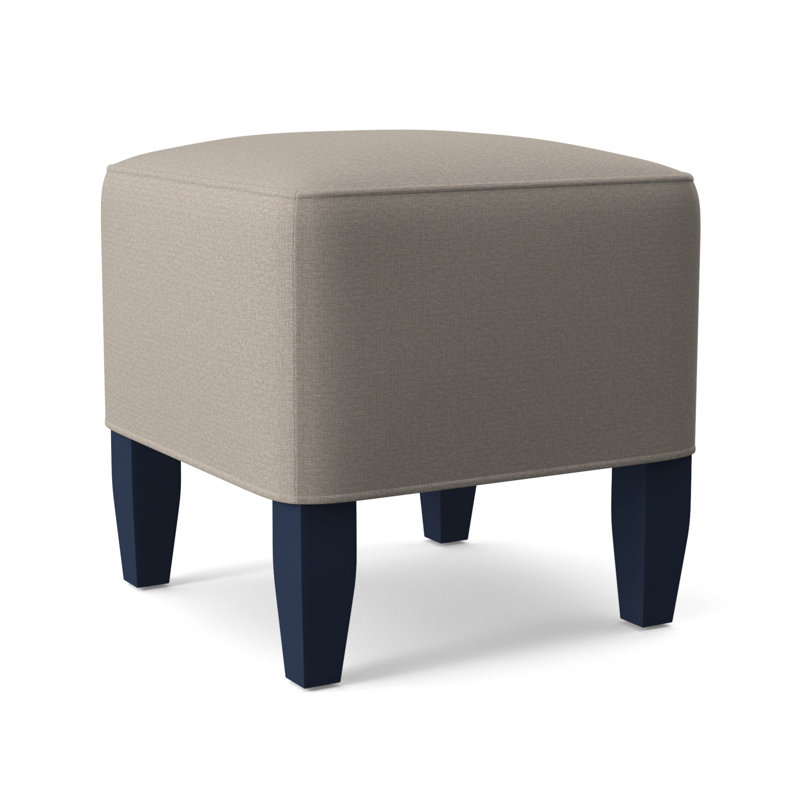 Brooklyn Upholstered Ottoman, Beige Performance Fabric; 0851-73, Honey Finish
