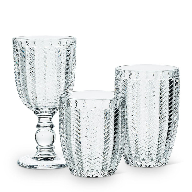 Chevron 10 oz. Verre à pied en verre