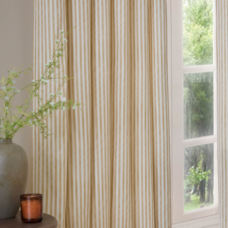Hebden 100% Cotton Blackout Curtain Panel Pair, 229cm Width x 229cm Drop, Yellow