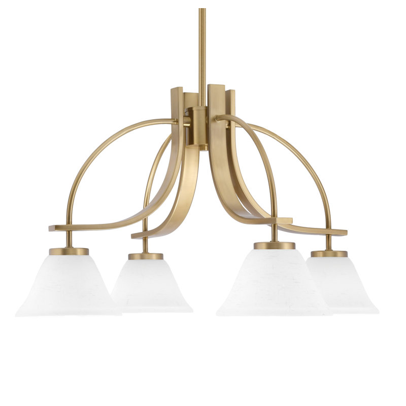 Lustre avec lumière Cavella, Laiton New Age, H 13,75 po x l 26,25 po x P 26,25 po, 4