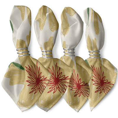Claudett Polyester Floral Square Napkin