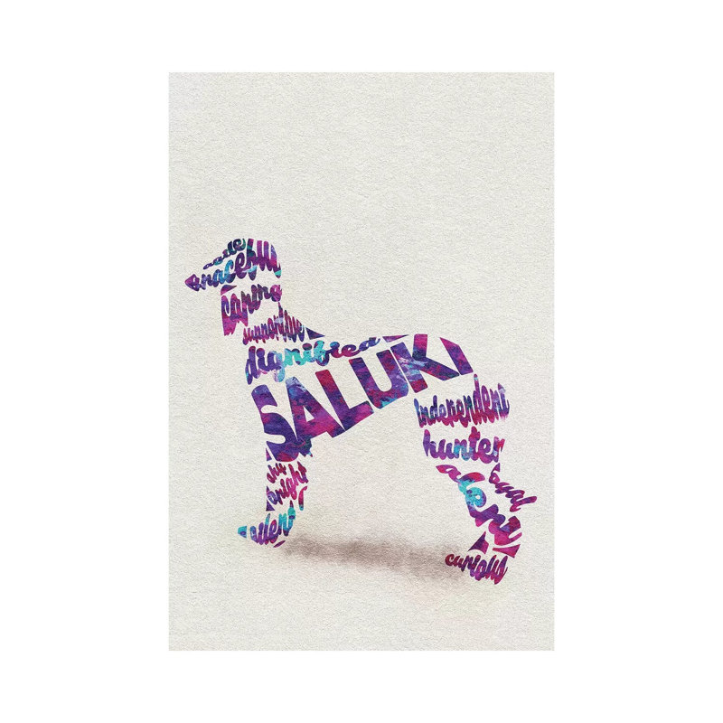 Saluki 1 Piece Wrapped Canvas Wall Art, 20.32 cm H x 30.48 cm W