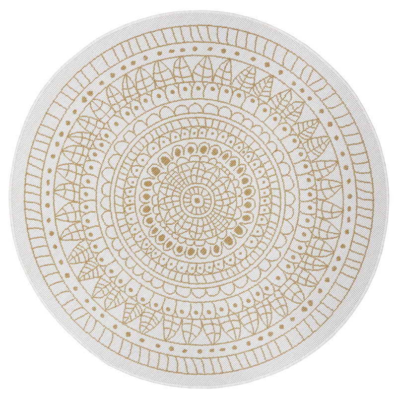 Round Oriental Indoor / Outdoor Area Rug, Round 140cm