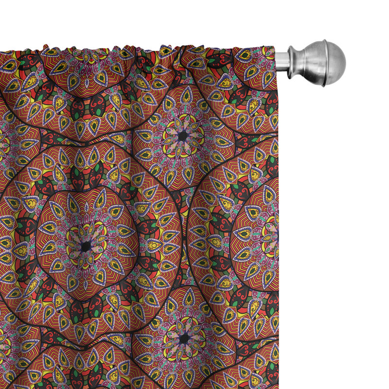 Geometric Semi-Sheer Rod Pocket Curtain Panels, 28" W x 84" L