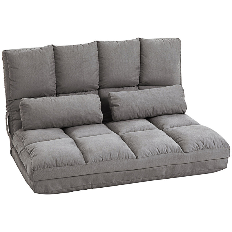Canapé-lit convertible, canapé-lit pliant avec 2 coussins, Gris foncé