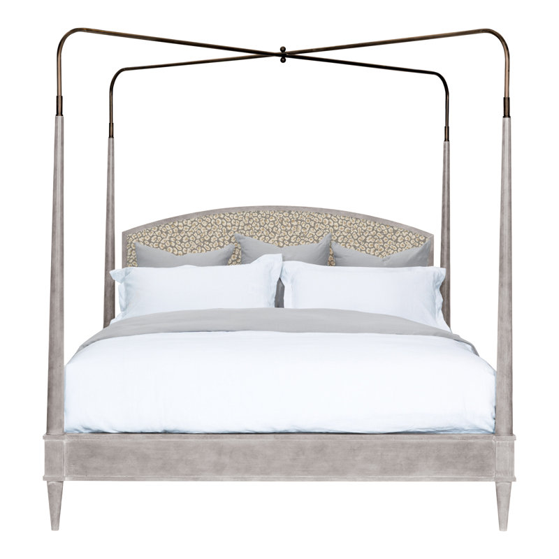 Anderkit Upholstered Canopy Bed, Navada Blue, Dove Gray
