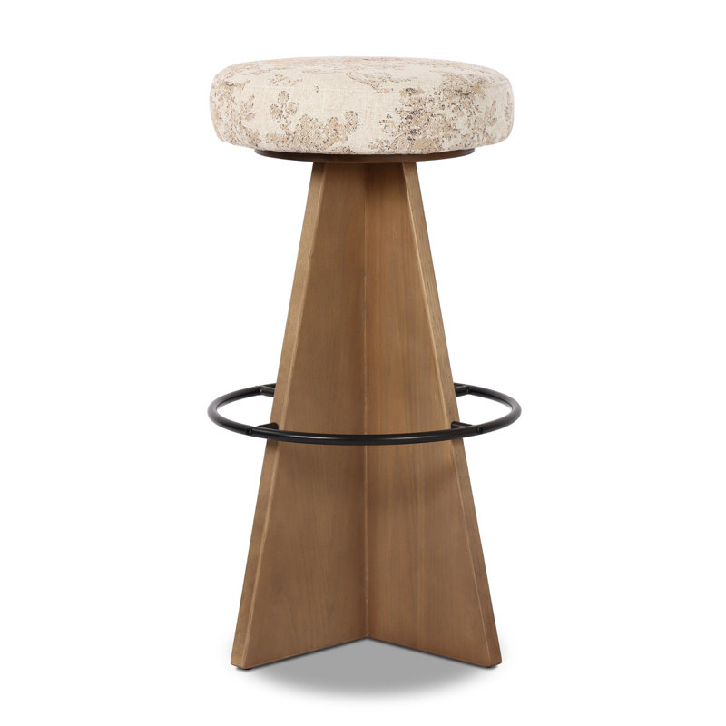 Damon Swivel Stool-Sapphire Khaki-Counter, Bar Stool (31" Seat Height), Fallingbrook Natural Floral, Brown