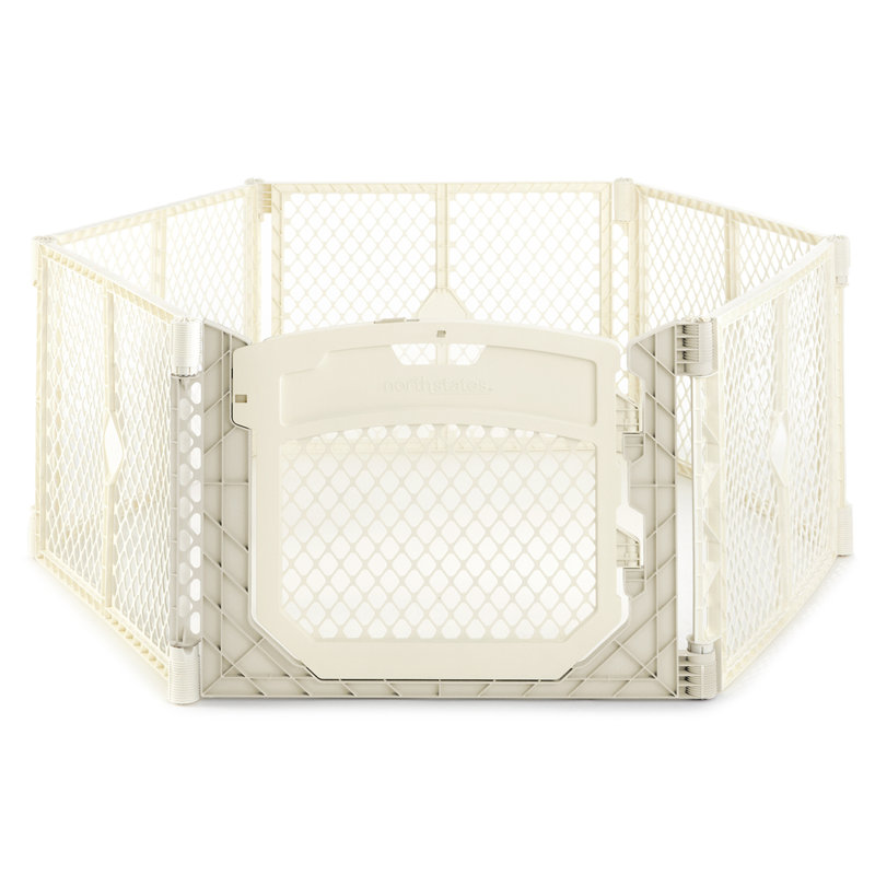 Ivory 26" Tall 6-Panel Baby Play Yard