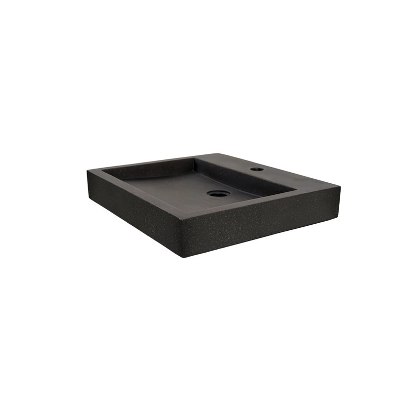 Barclay Ewan 17.875'' Concrete Rectangular Bathroom Sink, Terrazzo Black