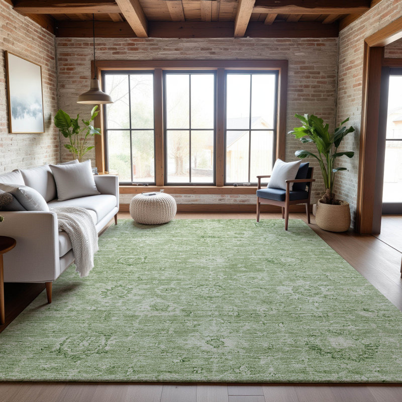 Premium Machine Washable Wayne AMF1089 Damask Rug, Rectangle 8' x 10'