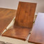 Table rectangulaire en chêne foncé avec pieds crème, H 29,08 po x l 28,87 po, L 49,88 po - look élégant
