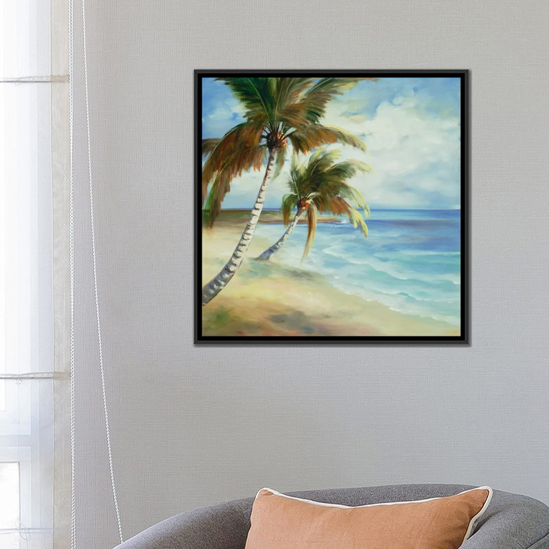 " Tropical V " by DAG, Inc., 18" H x 18" W x 1.5" D, Black Framed Canvas, No Mat