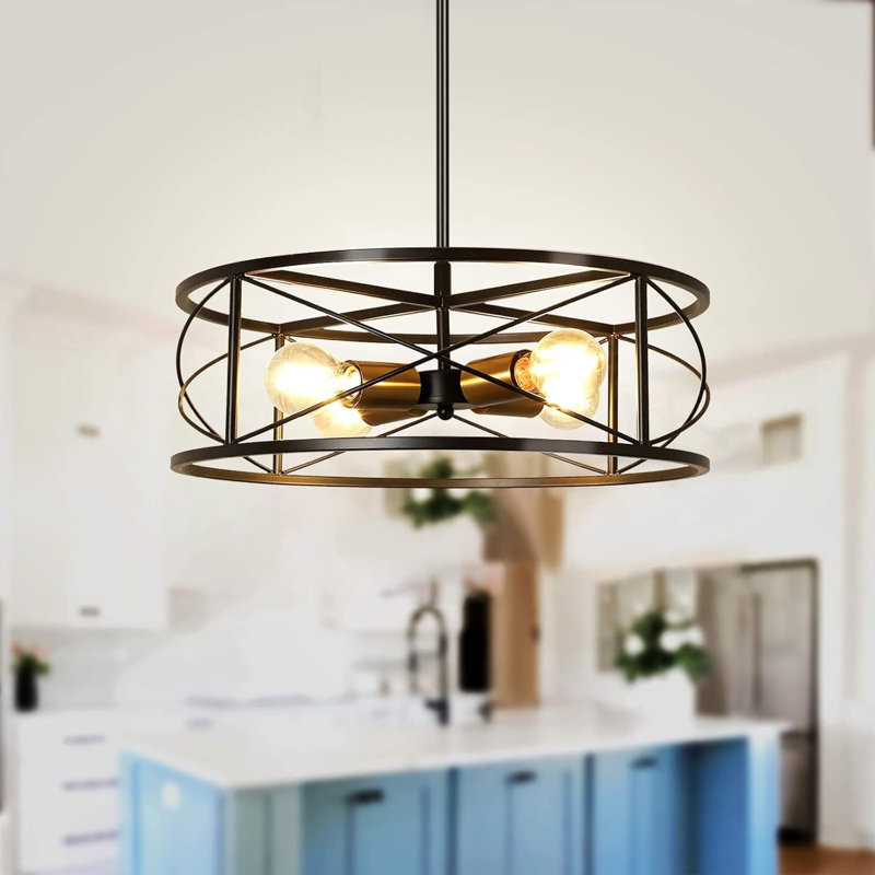 Luminaire suspendu tambour à 4 lumières Ley